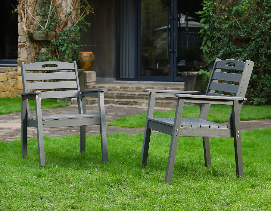 Uhlovo šedá 2-balenie Classic X-Back HDPE Adirondack stolička