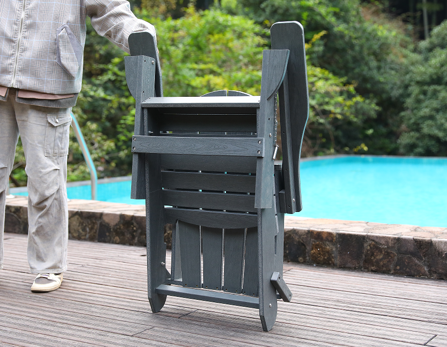Stolička Storm Grey HDPE Adirondack Frog – do každého počasia